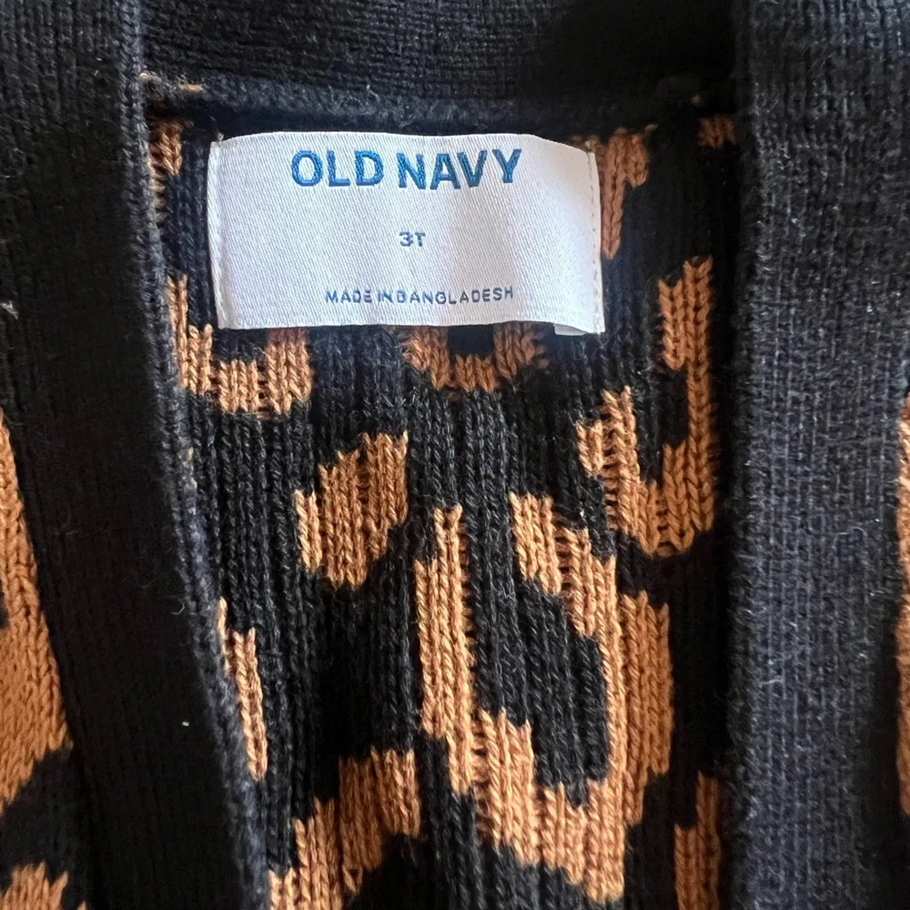Old Navy Toddler Girl Leopard Print 🐆 Cardigan Sweater Size 3t